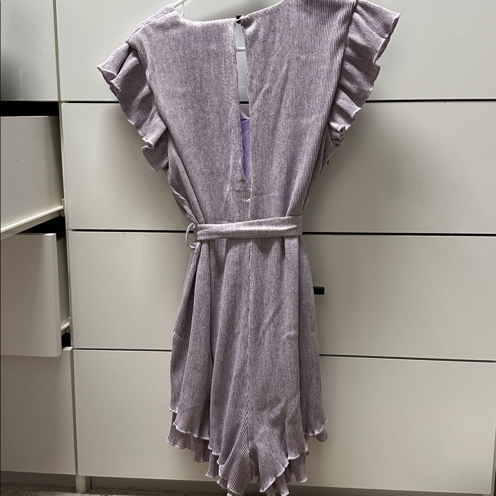 Lavender Ruffle Sleeve Romper - Picture 3 of 3